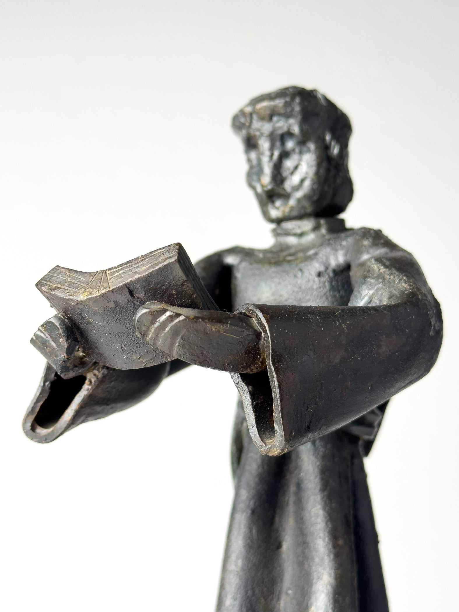 Vintage Brutalist sculpture "Monk With The Book" by Salvino Marsura, Italy 1970s