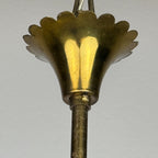 Vintage murano glass and brass chandelier, Italy 1950s