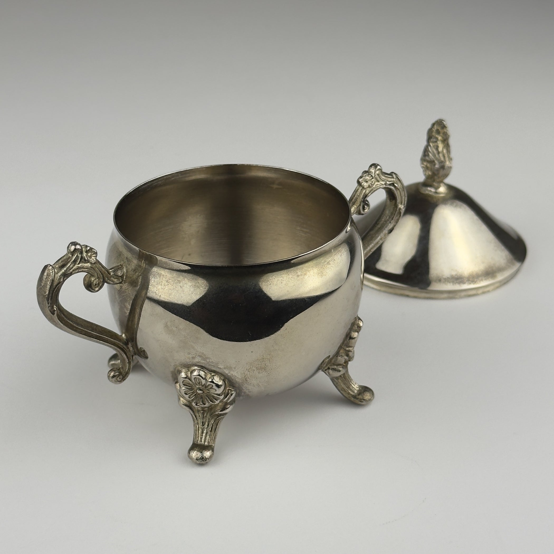 Vintage Metal Coffee or Tea Set of 3, Italy 1980s