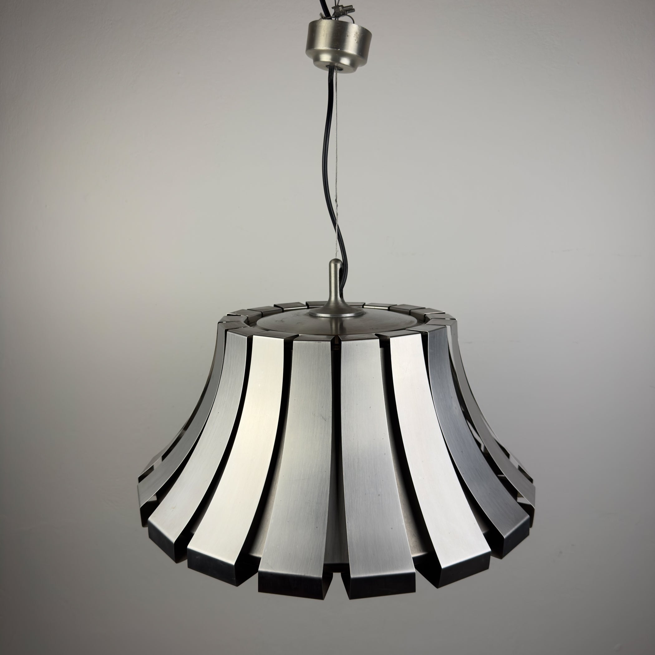 Vintage metal pendant lamp by Elio Martinelli for Martinelli Luce, Italy 1960s
