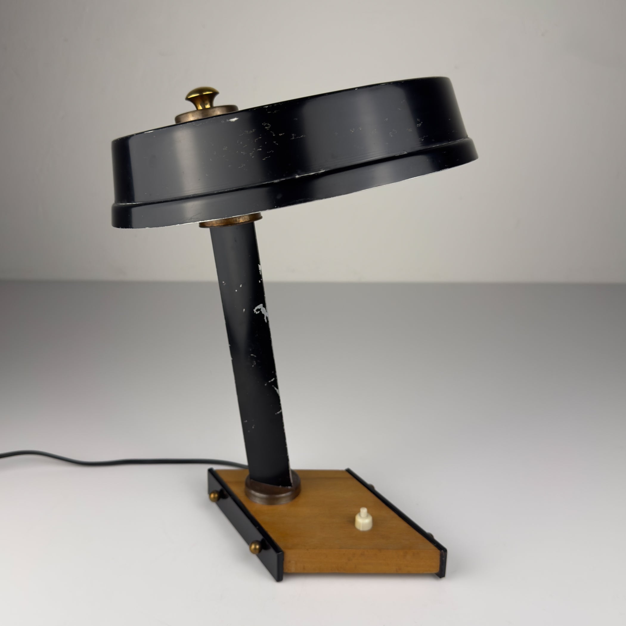 Vintage metal desk lamp by Oscar Torlasco, Italy 1950s