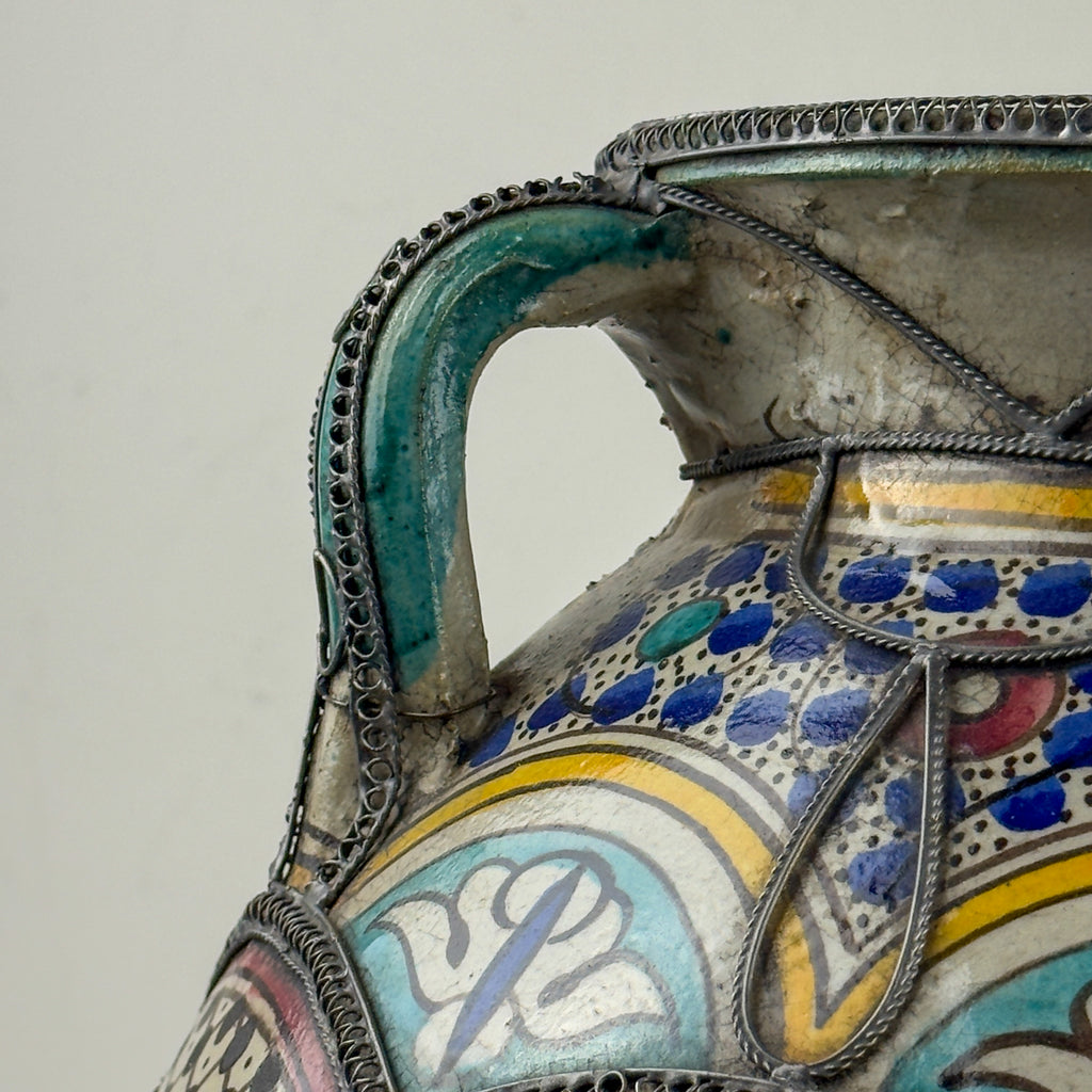 Vintage Moroccan Palatial Pottery Vase, Morocco 1930-50ss