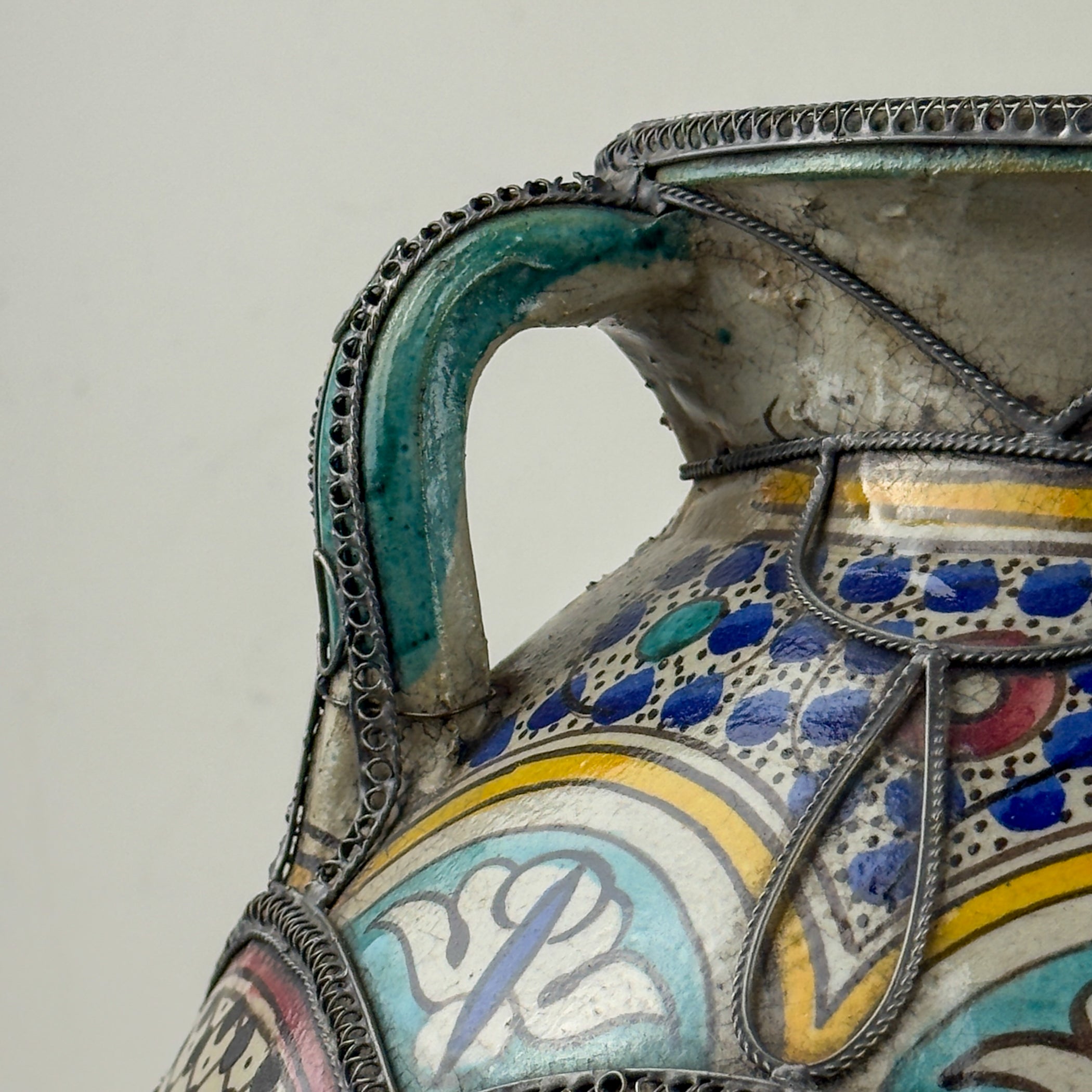 Vintage Moroccan Palatial Pottery Vase, Morocco 1930-50ss