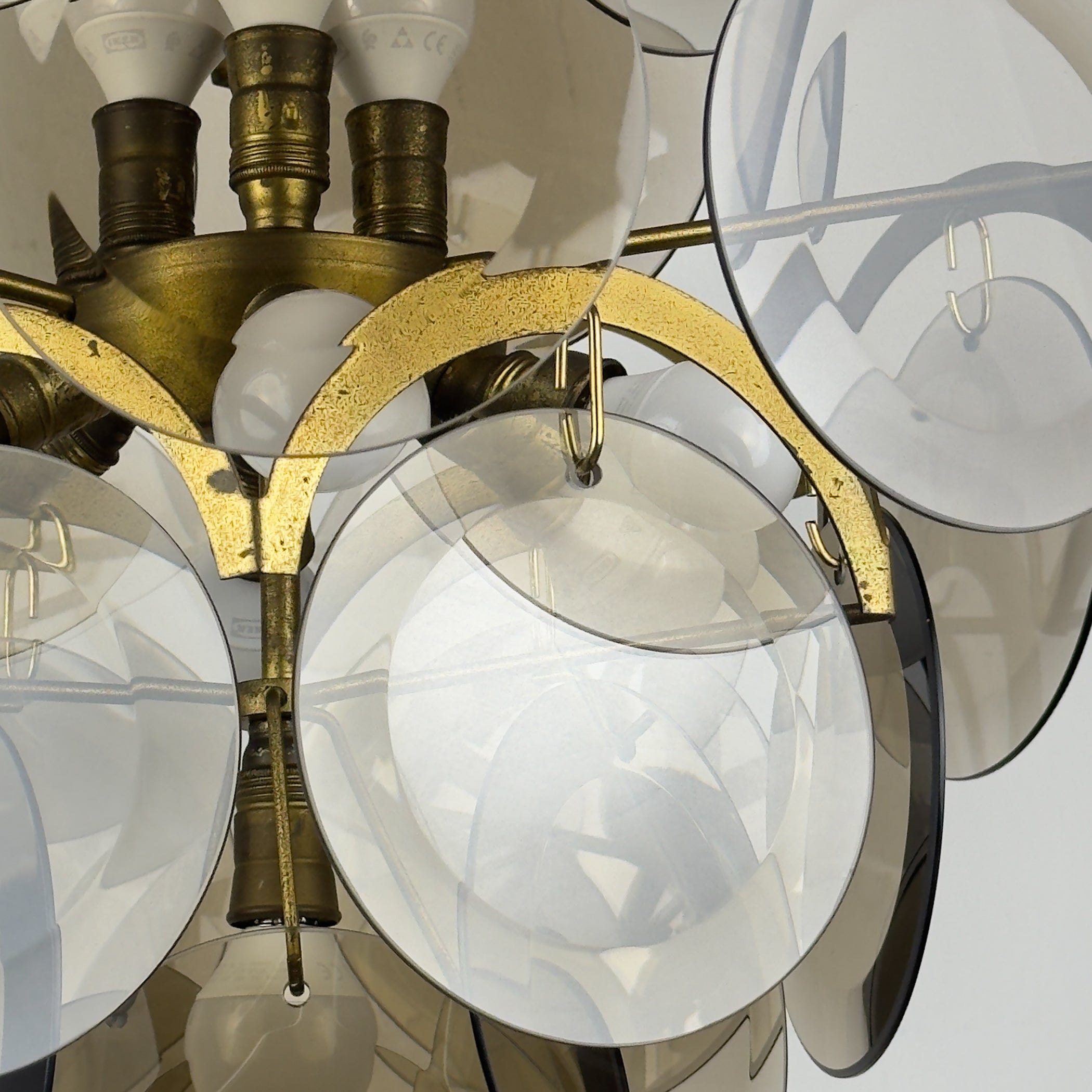 Smoked Murano chandelier by Gino Vistosi, Italy 1970s