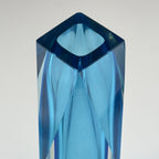 Sommerso blue Murano glass vase, style Flavio Poli, Italy 1970s