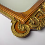 Vintage Large Wooden Wall Mirror, Italy 1950s