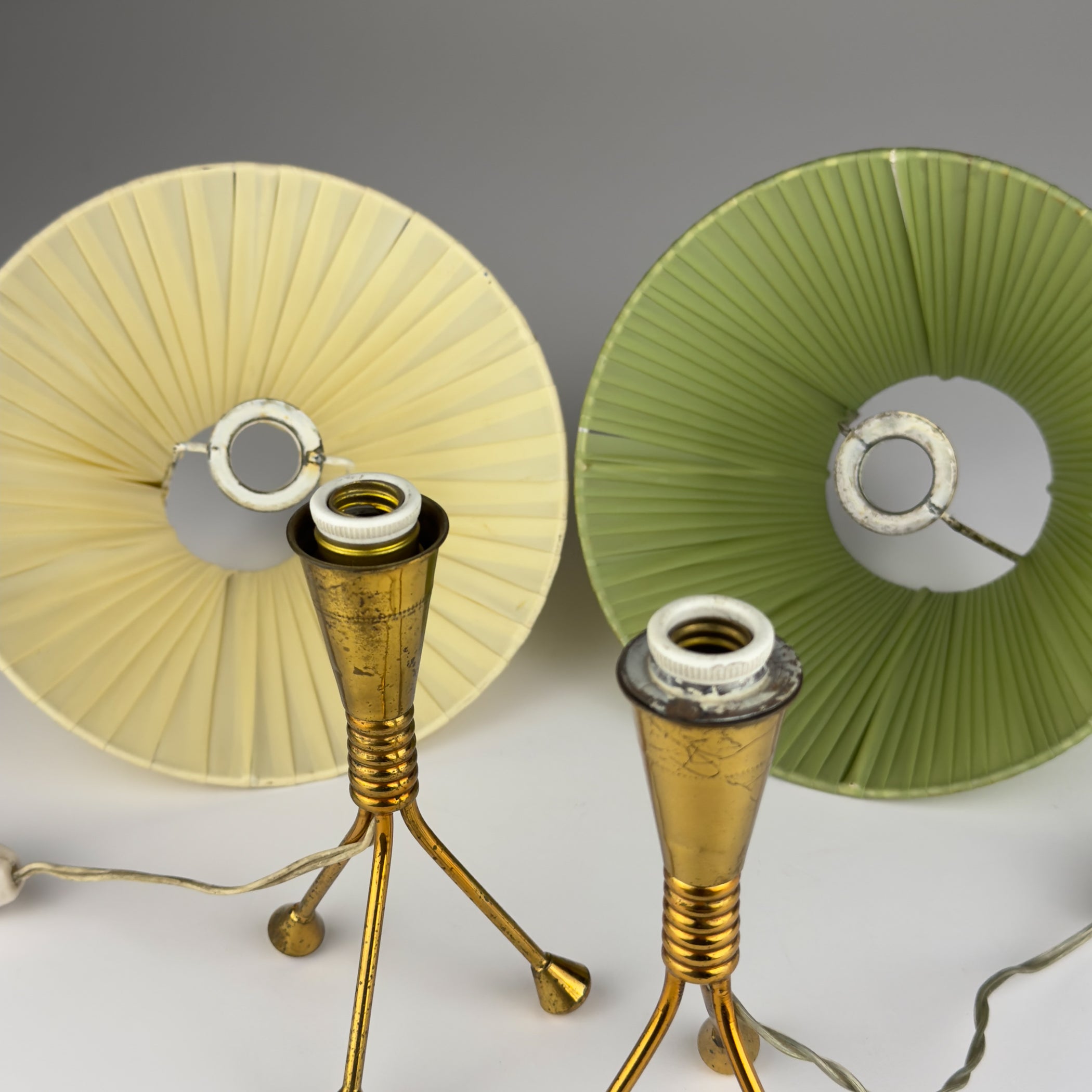 Vintage metal table lamp, Italy 1950s, Set of 2