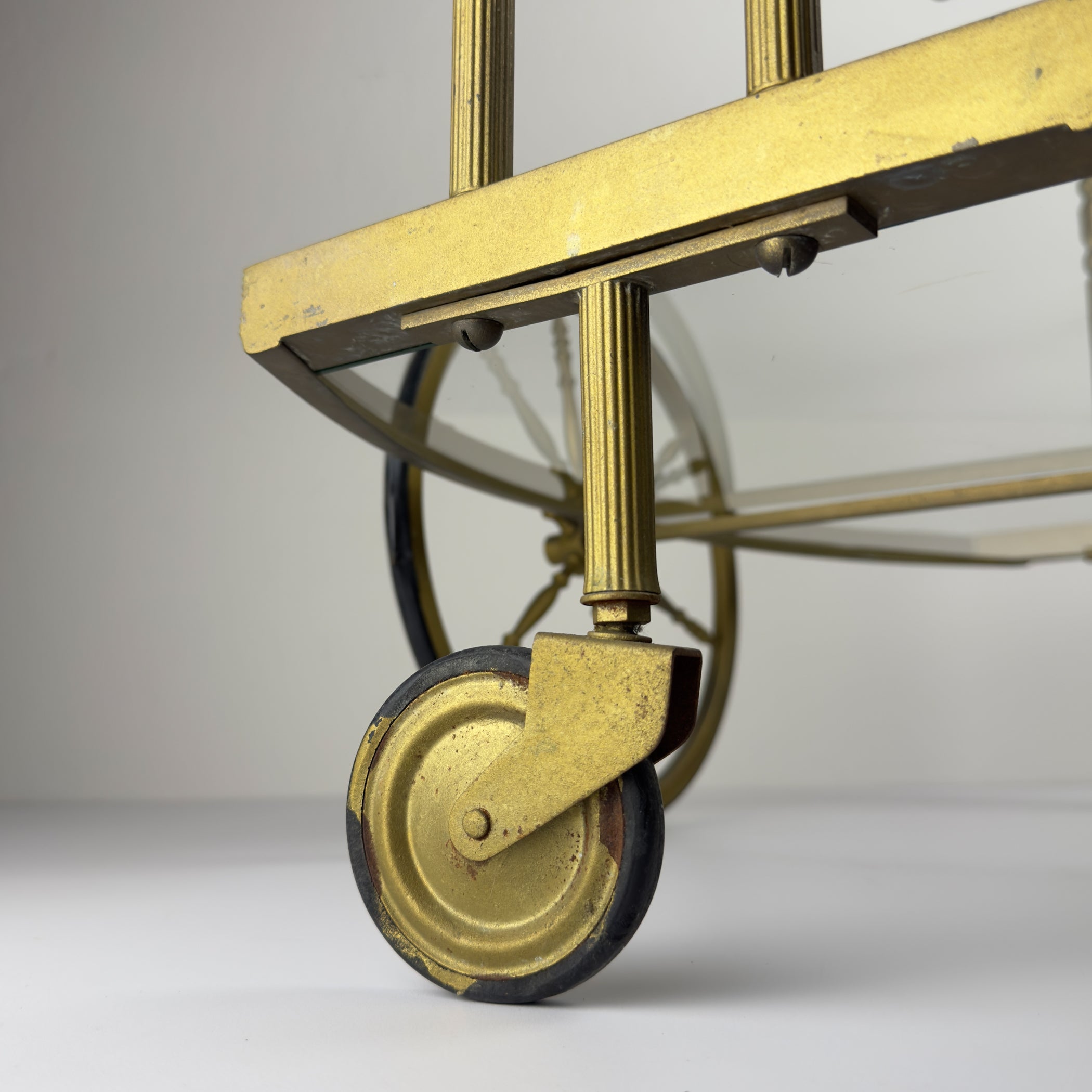 Vintage metal bar cart, Italy 1950s