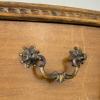 Vintage wooden nightstand Italy 1950s, mid-century wooden bedside table