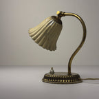 Small vintage metal table lamp Tulip, Italy 1950s
