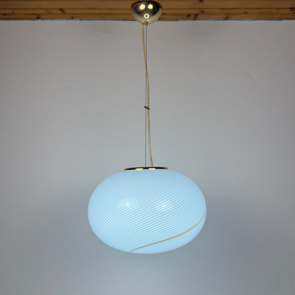 Classic swirl murano pendant lamp Vetri Murano, Italy 1970s