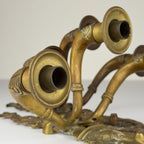 Antique Empire Bronze Wall Candle Sconces, Italy, Early 20th Century, Set of 2