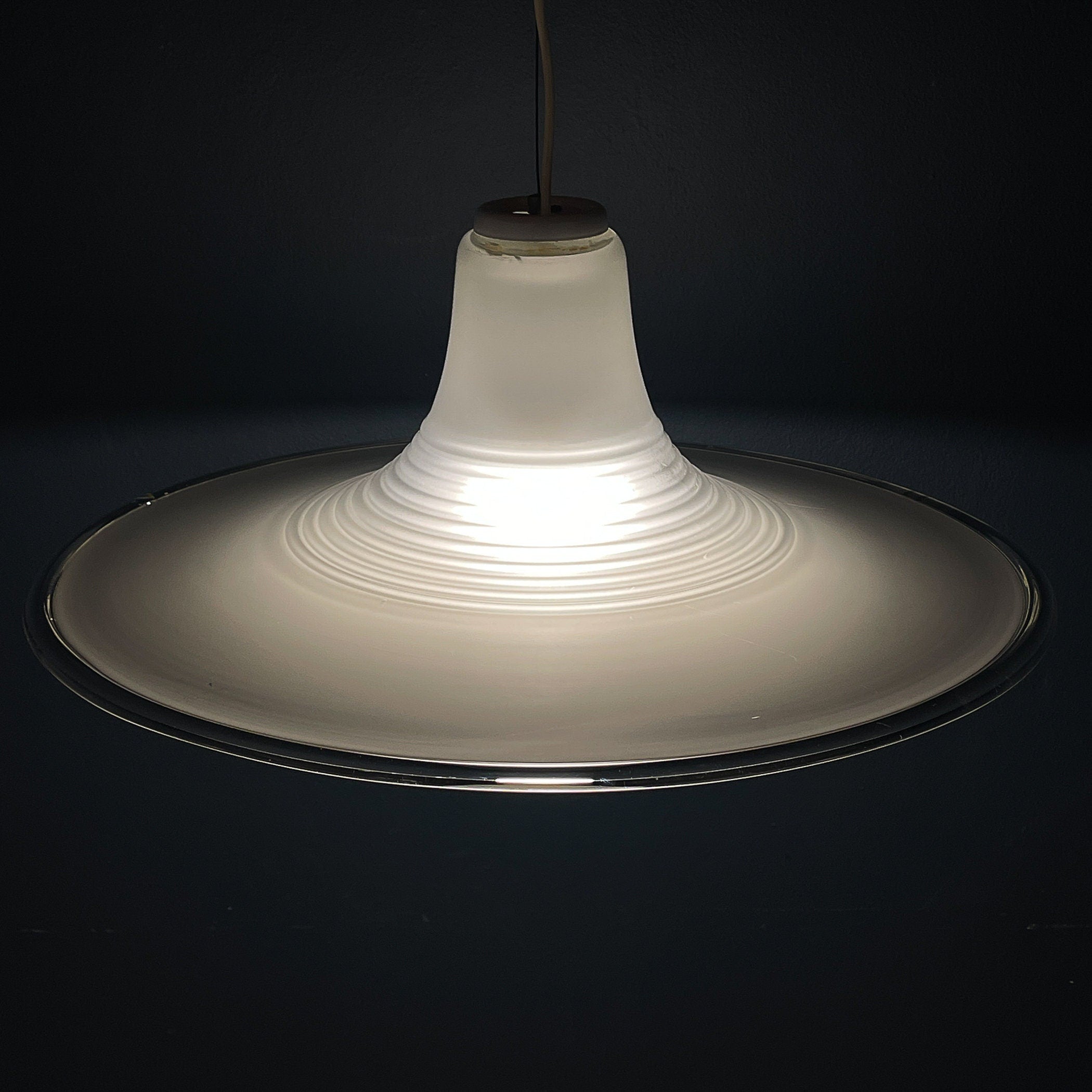 Mid-century large murano pendant lamp Italy 1970s Space age Retro lighting