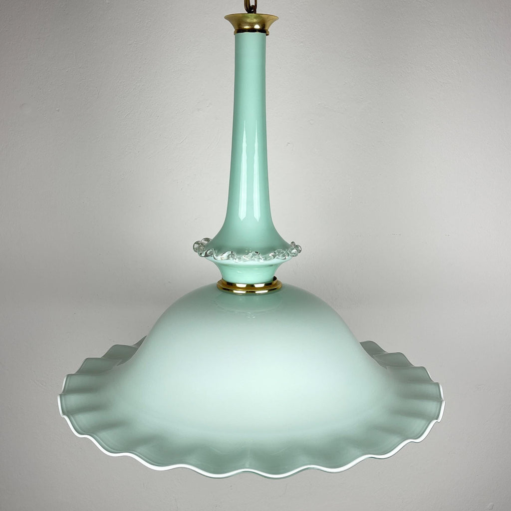 Vintage Murano glass pendant lamp by Venini, Italy 1970s, Mid-century Italian modern