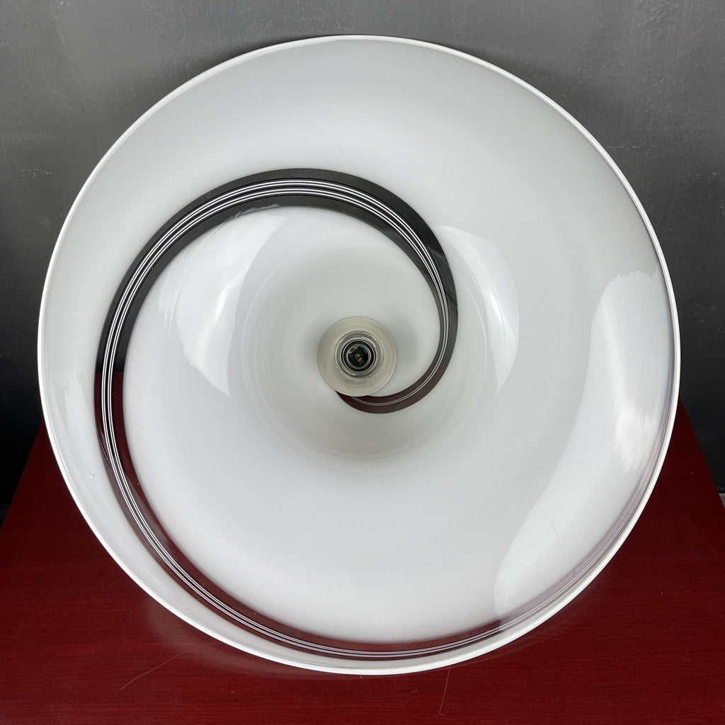 Vintage swirl murano glass pendant lamp Italy 1970s Mid-century light space age
