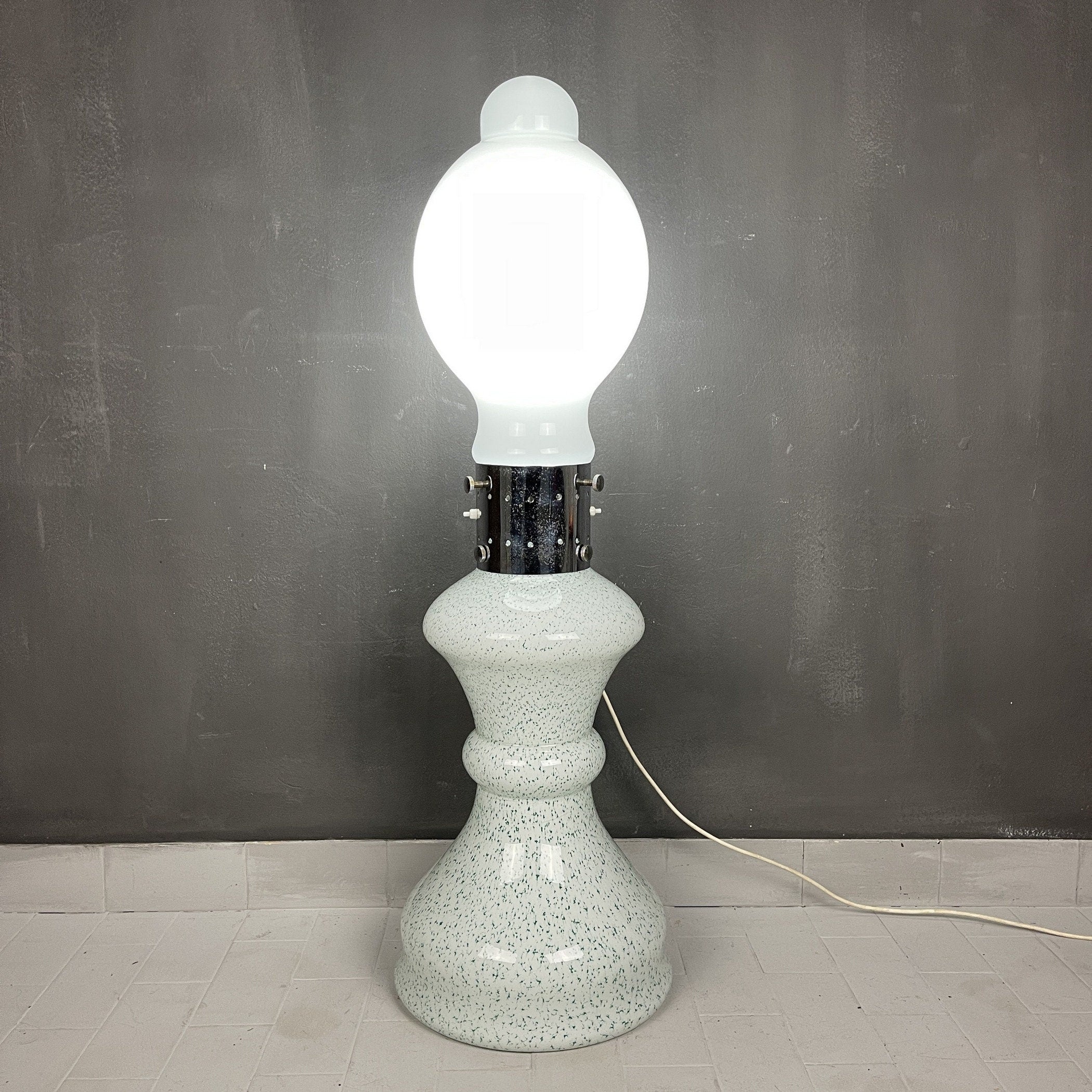 Vintage Murano Glass Floor Lamp: BIRILLO by Carlo Nason, 1960s Italian Design
