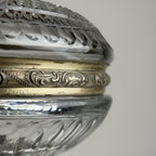 Antique glass bowl with bronze base, Italy 1920s