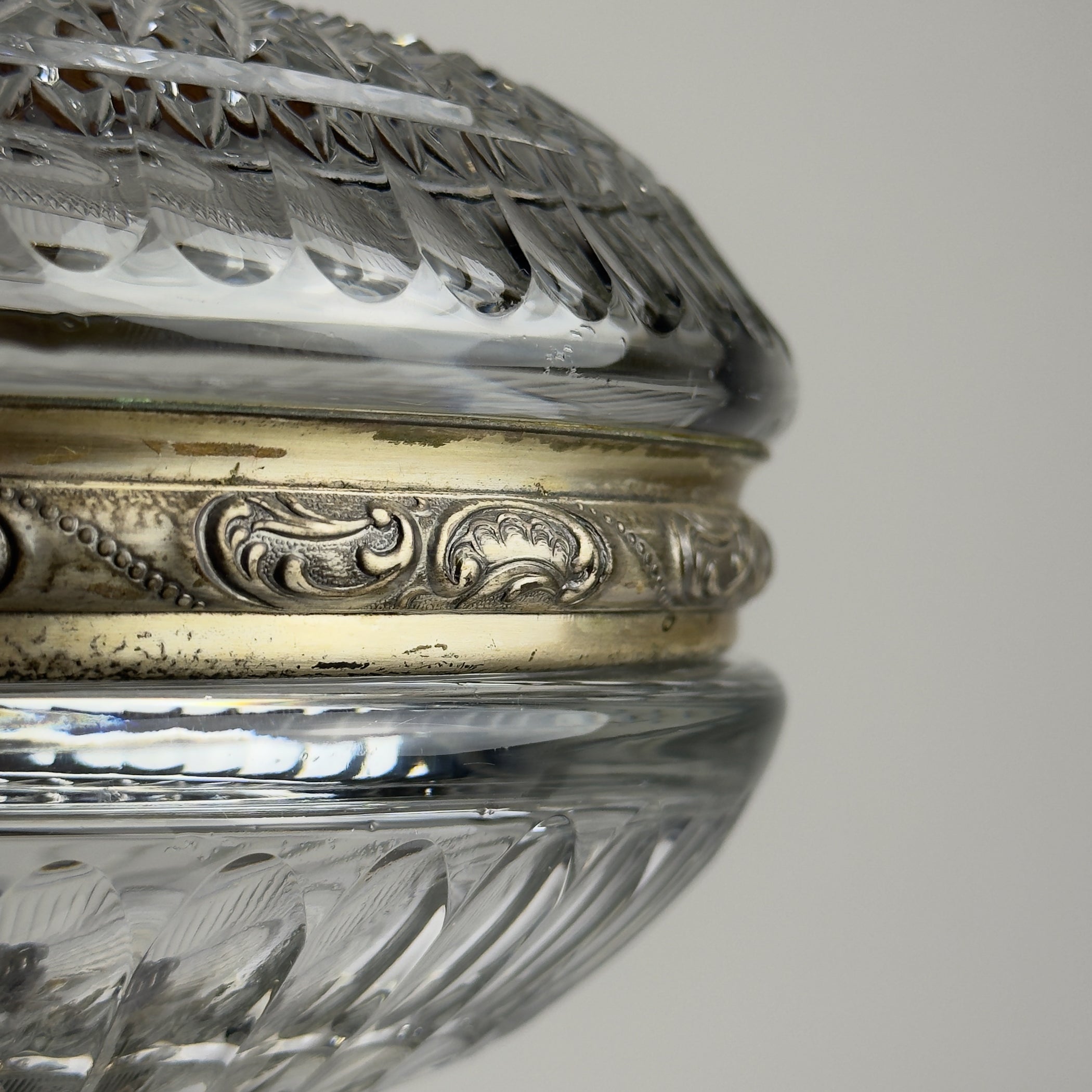 Antique glass bowl with bronze base, Italy 1920s