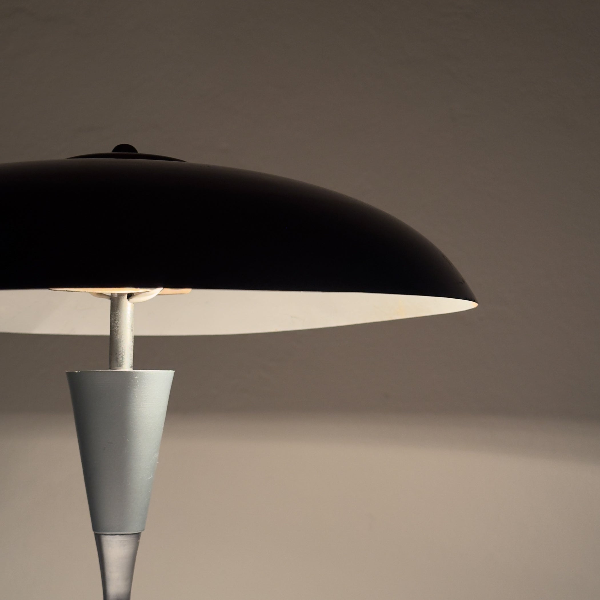 Grey industrial metal desk lamp Italy, 1960s