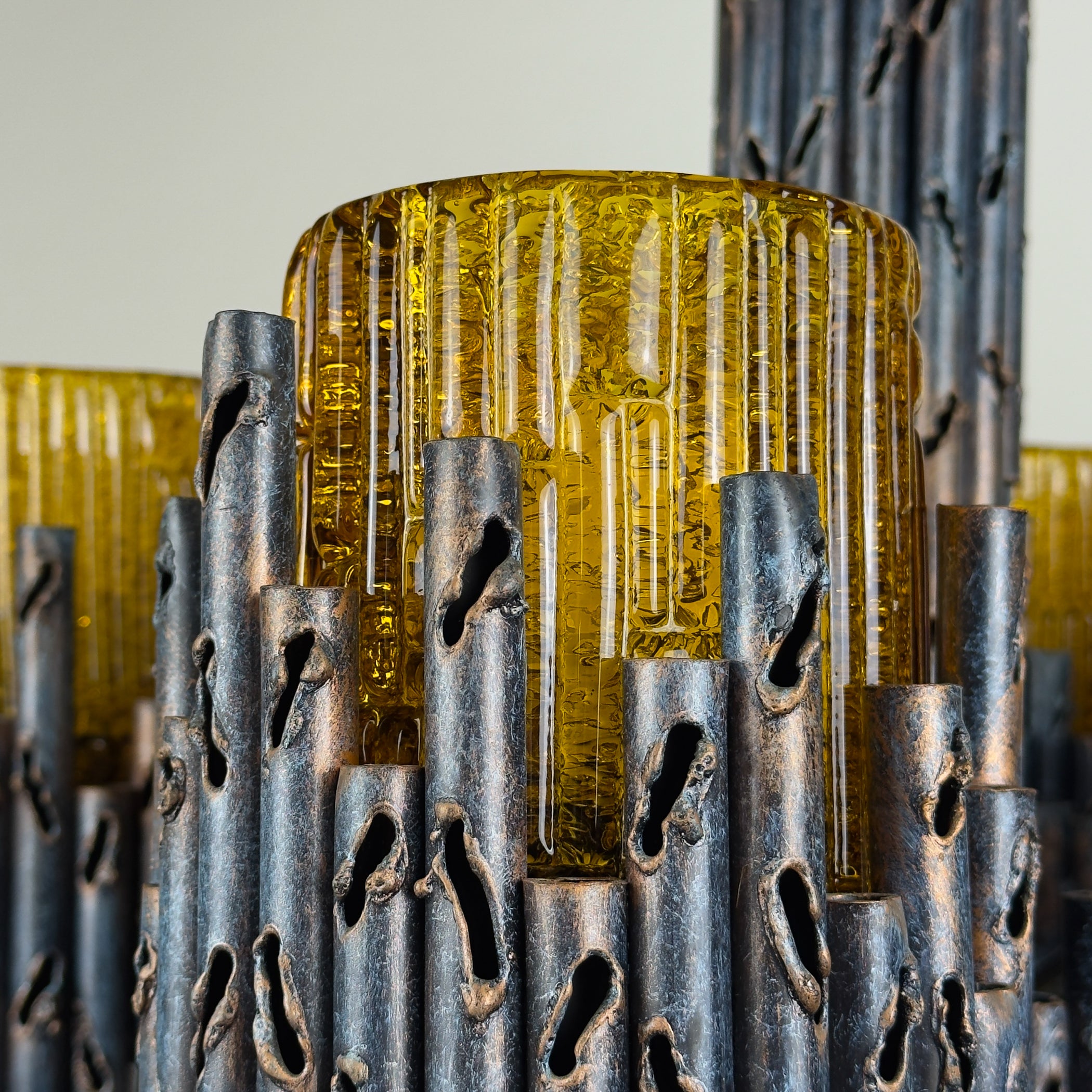 Brutalist chandelier by Marcello Fantoni, Fantoni Studio, Firenze, Italy 1960s