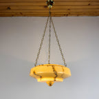 Art Deco yellow glass pendant lamp, Italy 1930s