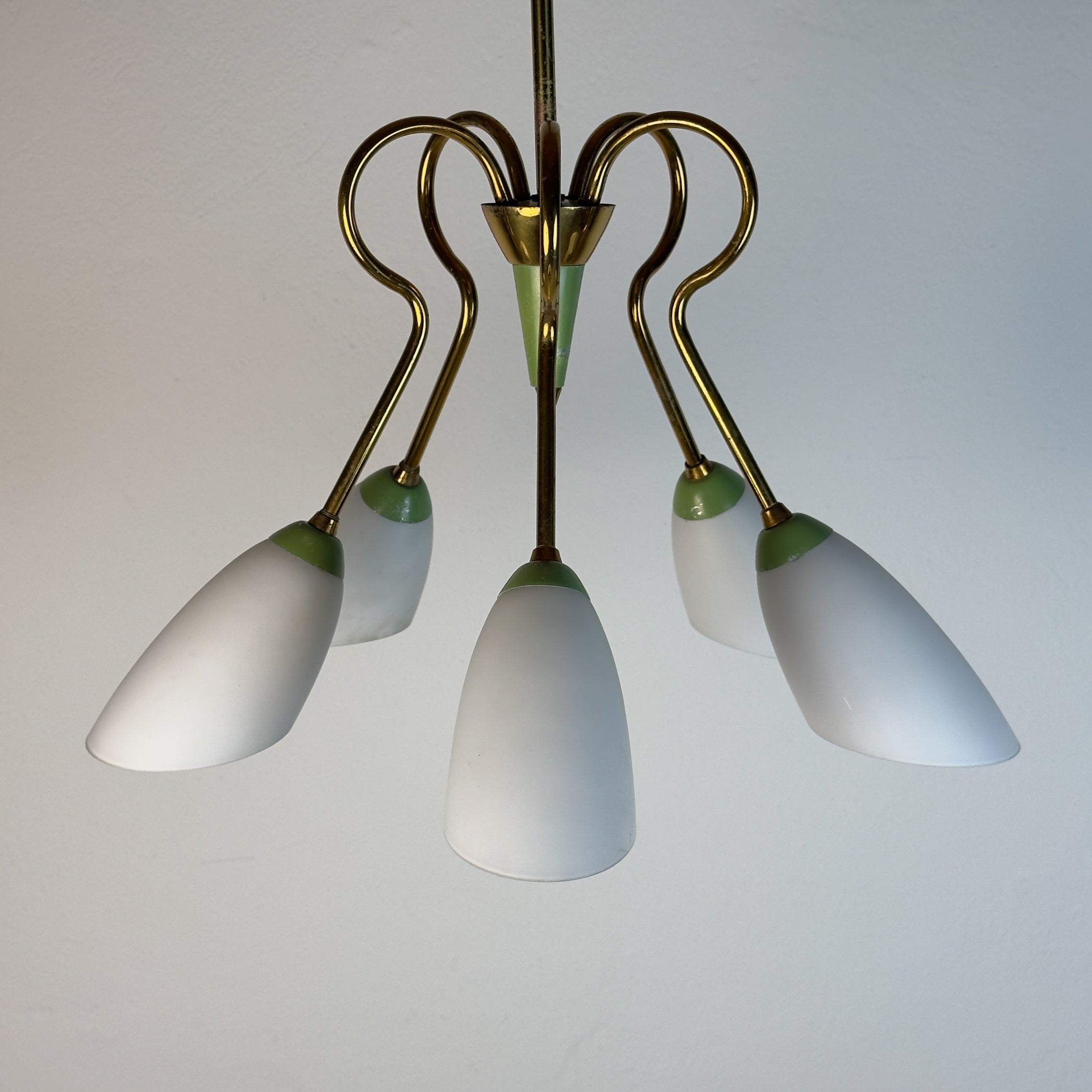 Vintage Stilnovo chandelier, Italy 1940-50s