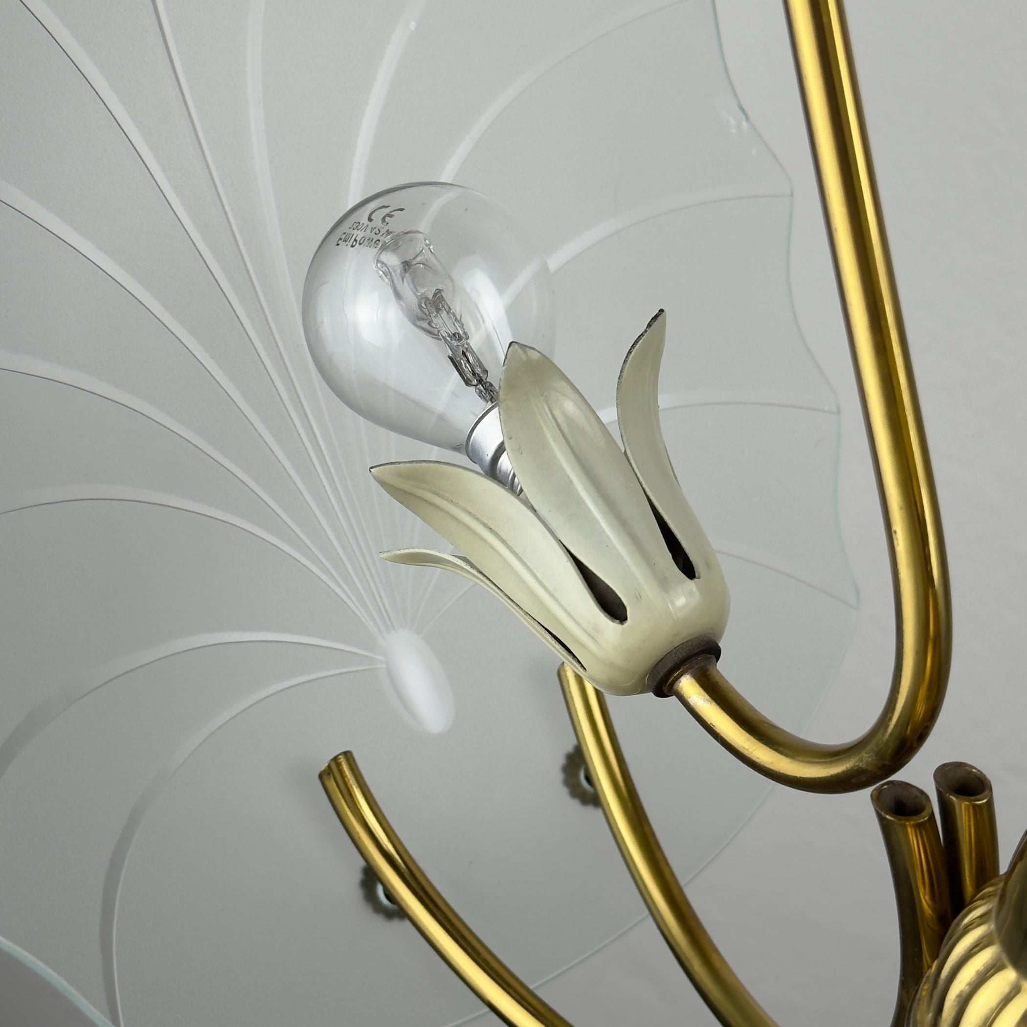 Antique chandelier, in style of Pietro Chiesa For Fontana Arte, Italy, 1930s