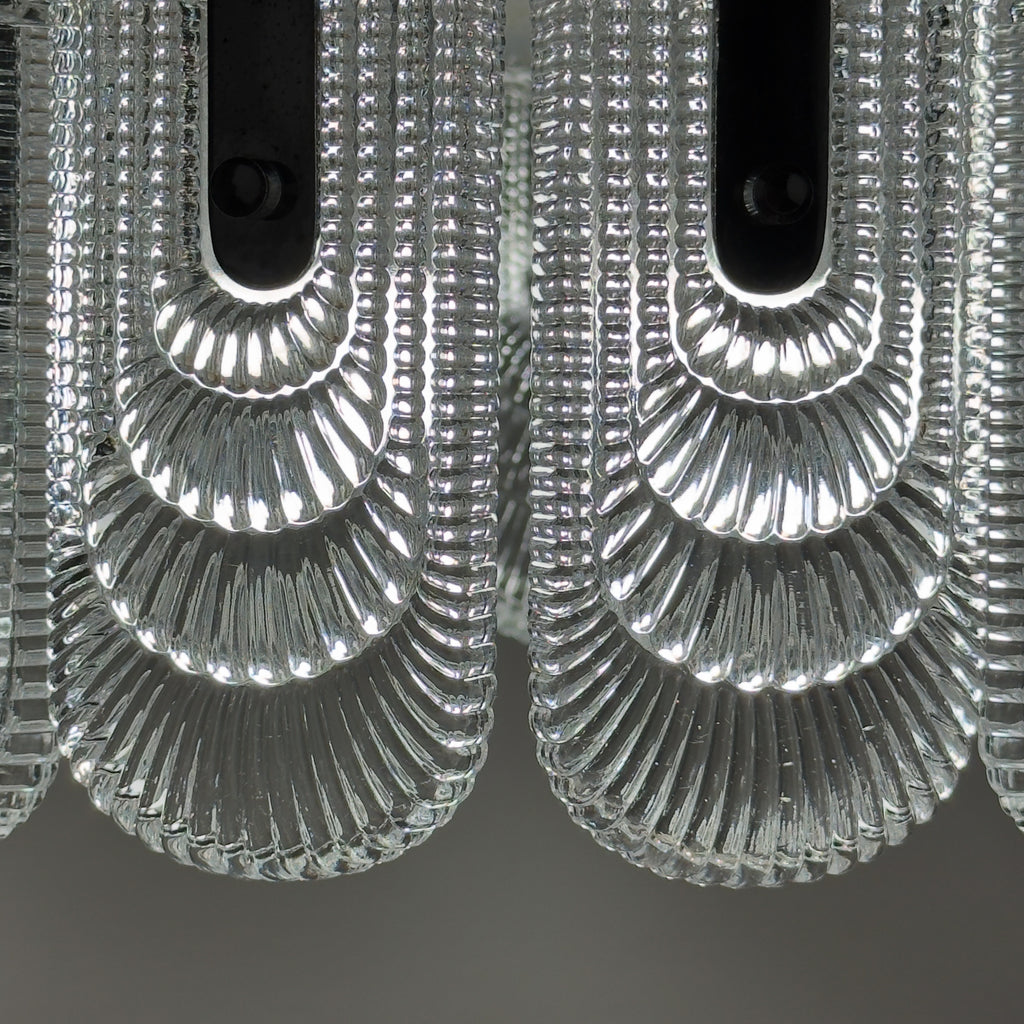 Vintage large crystal chandelier by Kaiser Leuchten, Germany 1960s