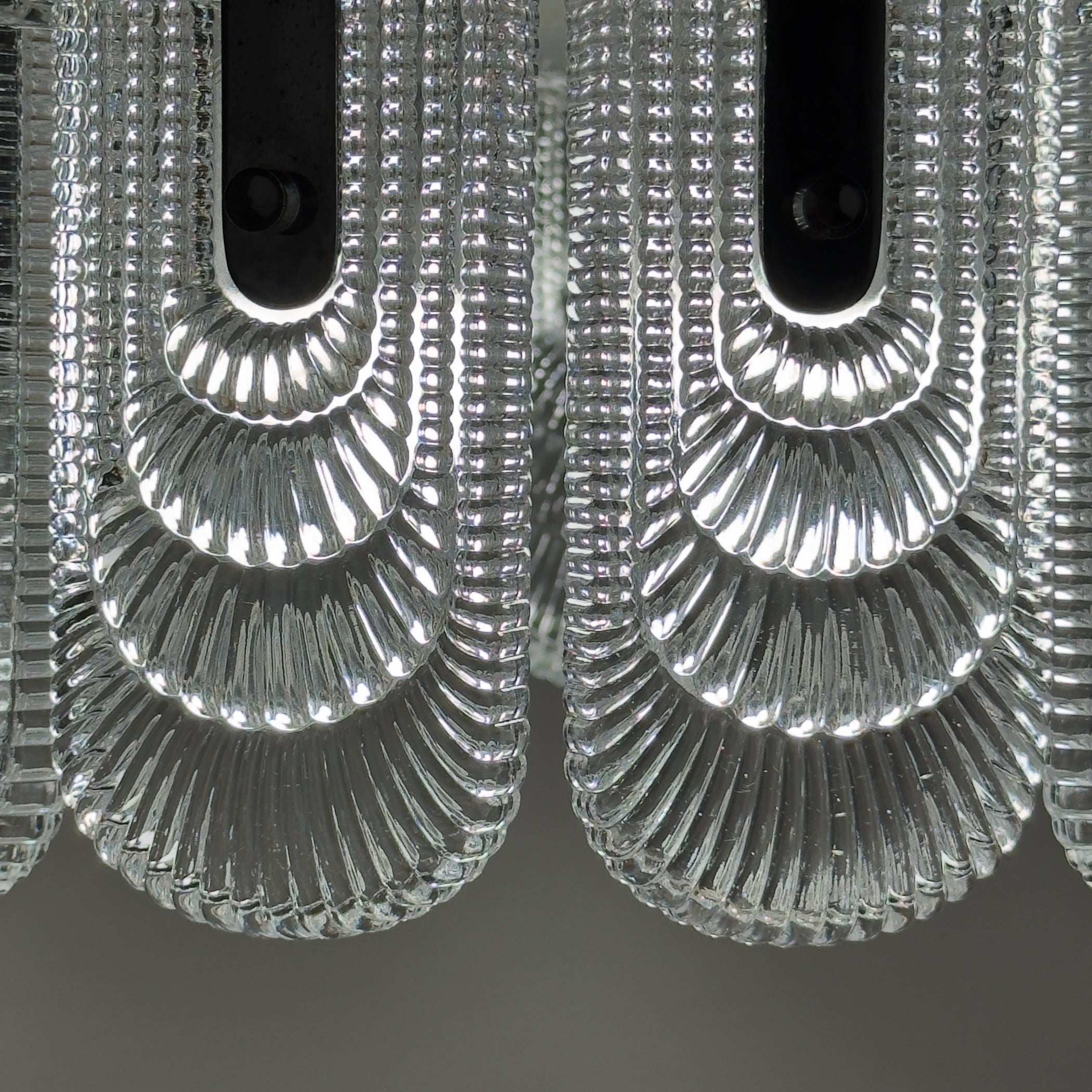 Vintage large crystal chandelier by Kaiser Leuchten, Germany 1960s