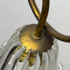 Vintage murano glass and brass chandelier, Italy 1950s