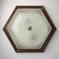 Vintage ice murano glass ceiling lamp Italy 1980s Flush Mount Light