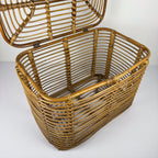 Vintage rattan basket, Italy 1960s