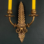 Antique Empire Bronze Wall Candle Sconce, Italy, Late 19th Century