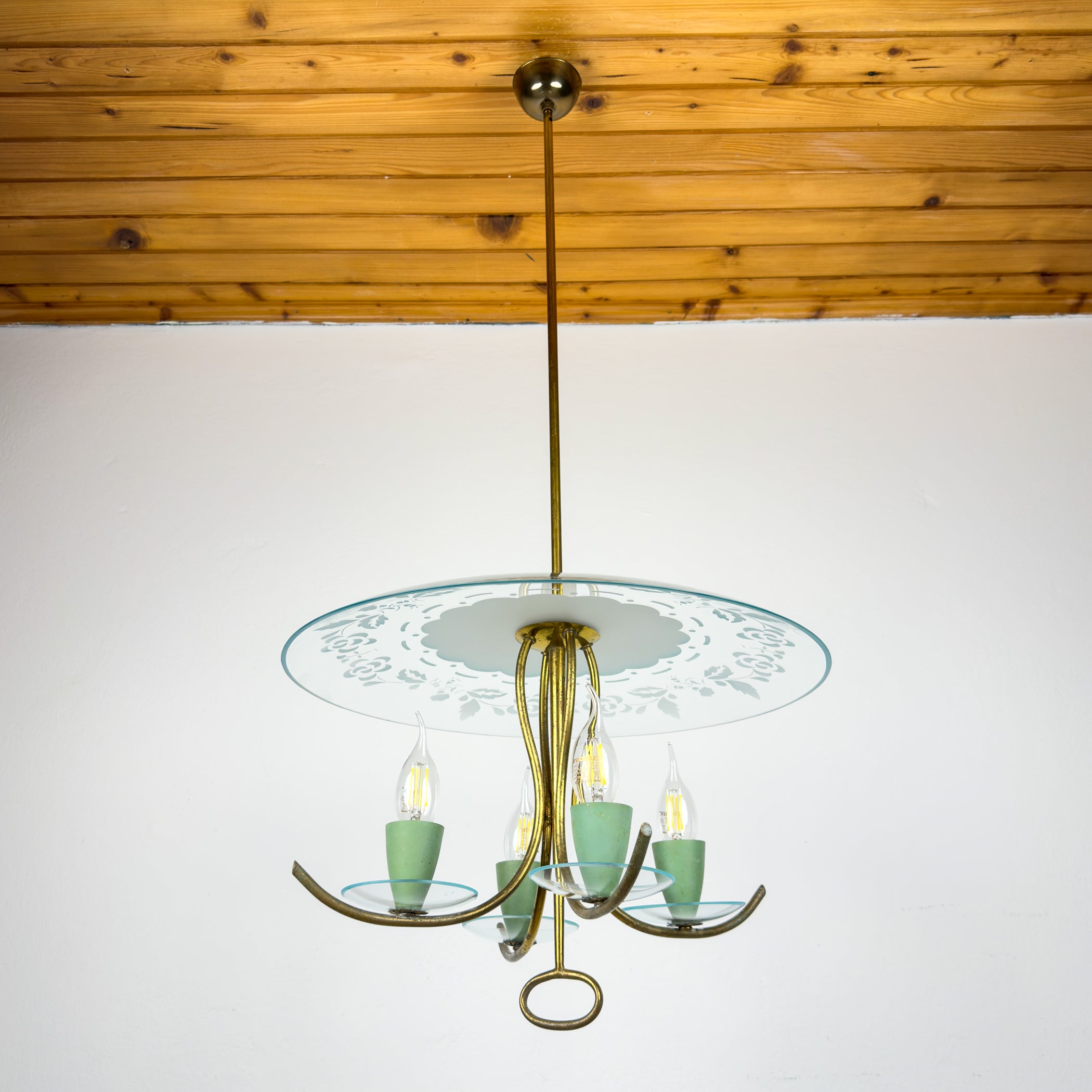 Vintage chandelier by Pietro Chiesa for Fontana Arte, Italy 1930s