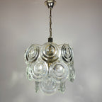 Vintage glass disc chandelier, Italy 1970s