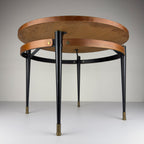 Vintage Italian Metal & Teak Wood Coffee Table by Silvio Cavatorta, 1950s