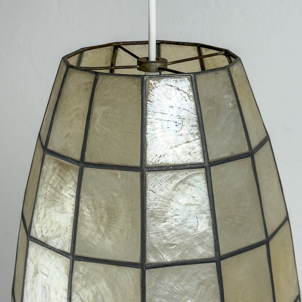 Vintage Capiz Shell Pendant Lamp, Italy 1960s