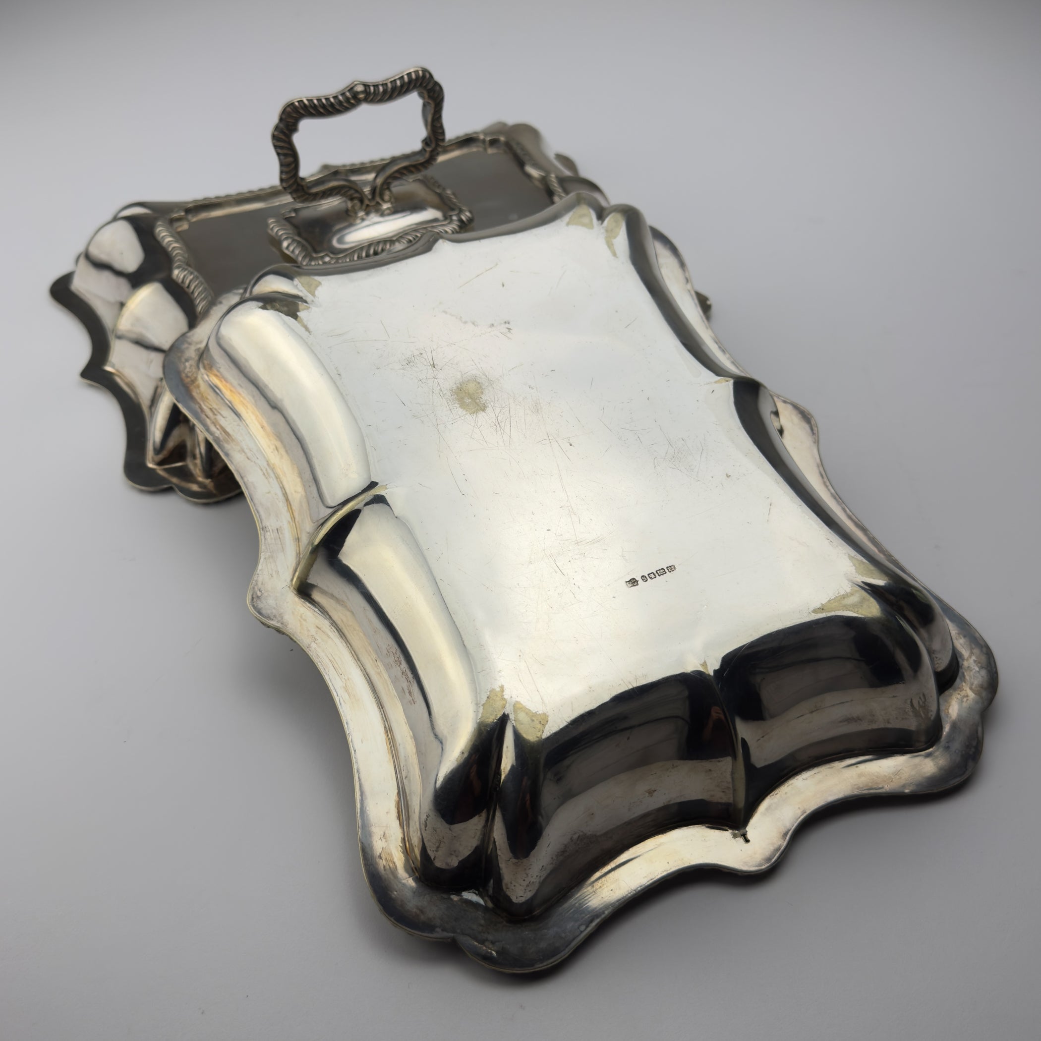 Antique Silver Plated Sheffield Serving Dish And Cover, England, early 20th century