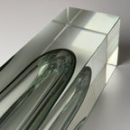 Sommerso gray Murano glass vase, style Flavio Poli, Italy 1970s