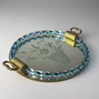 Vintage Venetian glass Mirror Tray, Italy 1950s