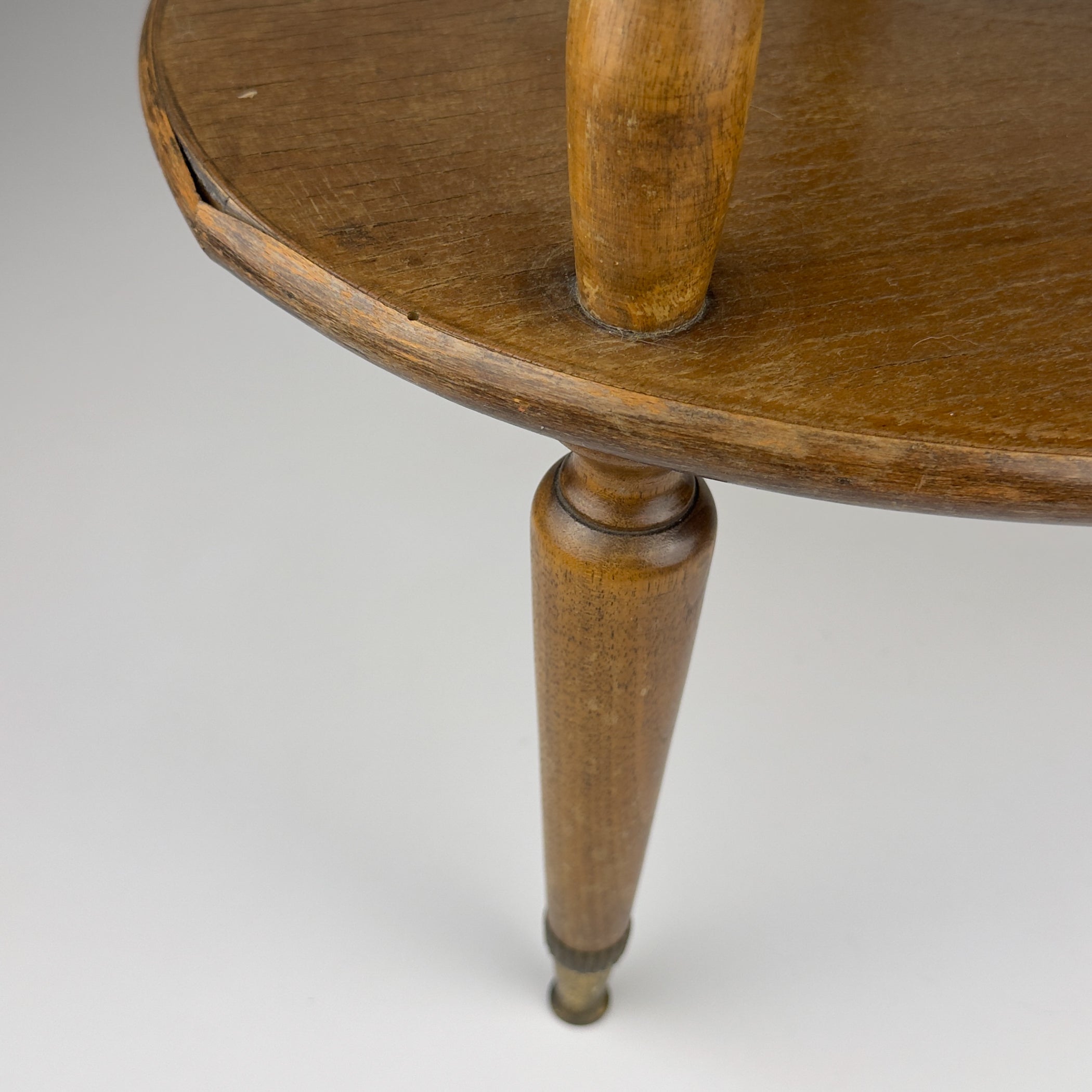 Vintage wooden nightstand Italy 1950s, mid-century wooden bedside table