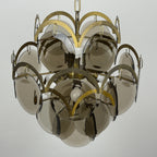 Smoked Murano chandelier by Gino Vistosi, Italy 1970s
