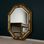 Vintage Large Wooden Wall Mirror, Italy 1930s