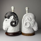 Vintage table lamps Ram Head, Italy 1970s Set of 2
