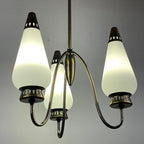 Vintage brass chandelier Italy 1950s Mid-century Art Deco design