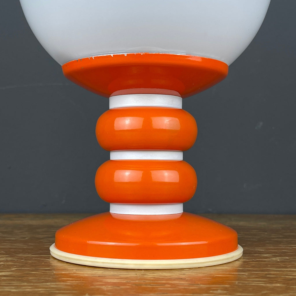 Vintage Opaline Glass Table Lamp: Italian Mid-Century Modern Lighting