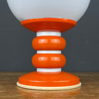 Vintage Opaline Glass Table Lamp: Italian Mid-Century Modern Lighting