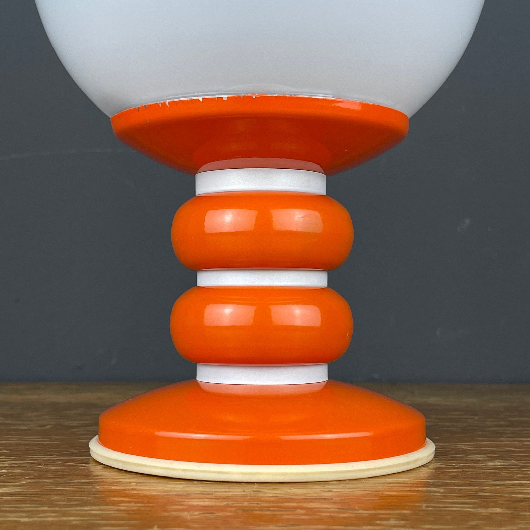Vintage Opaline Glass Table Lamp: Italian Mid-Century Modern Lighting