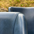 Vintage blue dining chairs, Italy 1950s, Mid-century modern, Set of 2