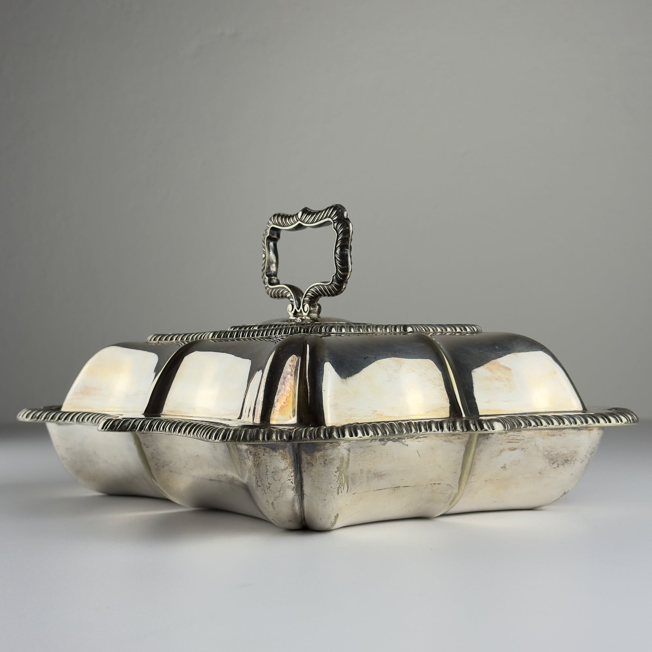 Antique Silver Plated Sheffield Serving Dish And Cover, England, early 20th century